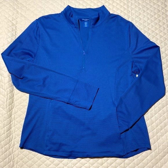 Tommy Bahama Active 1/4 Zip Top. Kangaroo Front Pocket. Like New. Blue. Large. - Picture 1 of 7